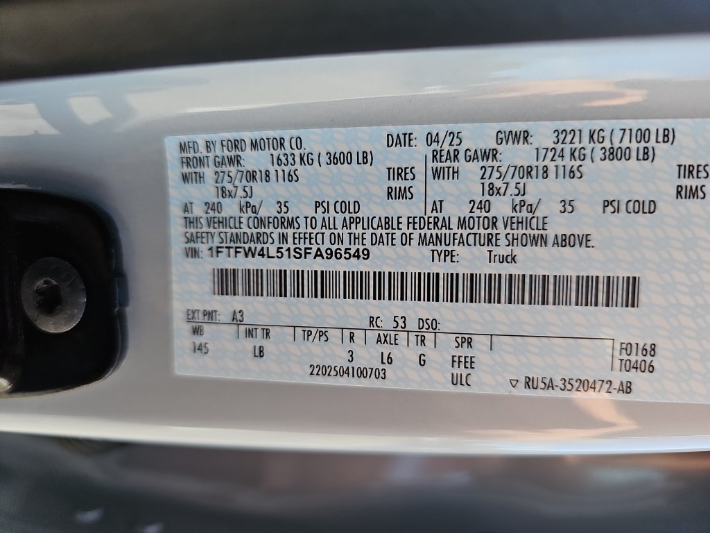 Certified 2025 Ford F150 Tremor w/ Bed Utility Package AWD/4WD image 35