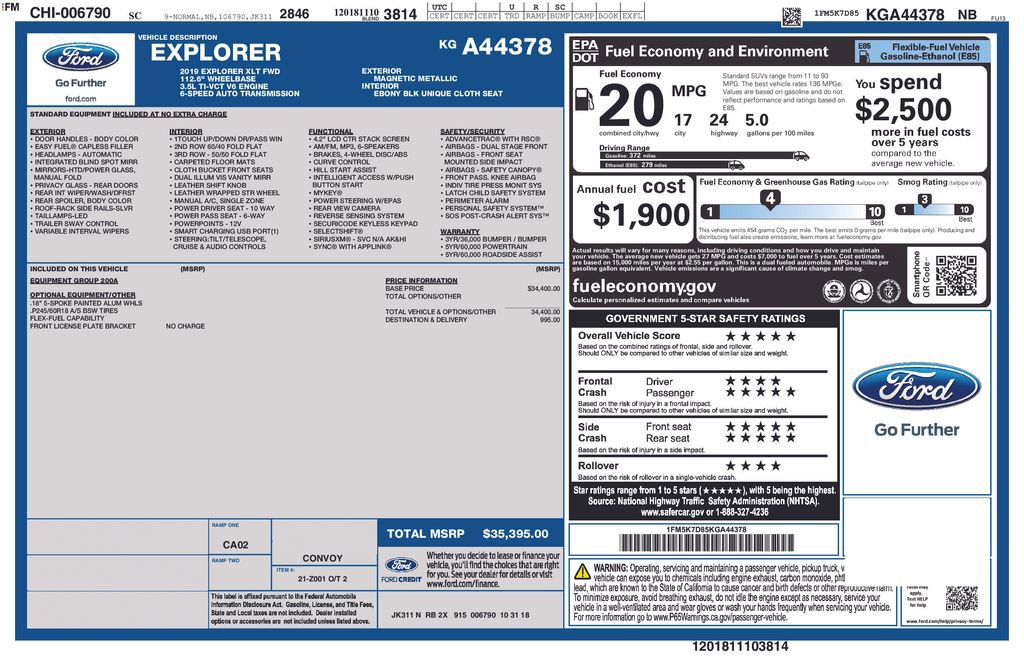 Certified 2019 Ford Explorer XLT FWD image 39