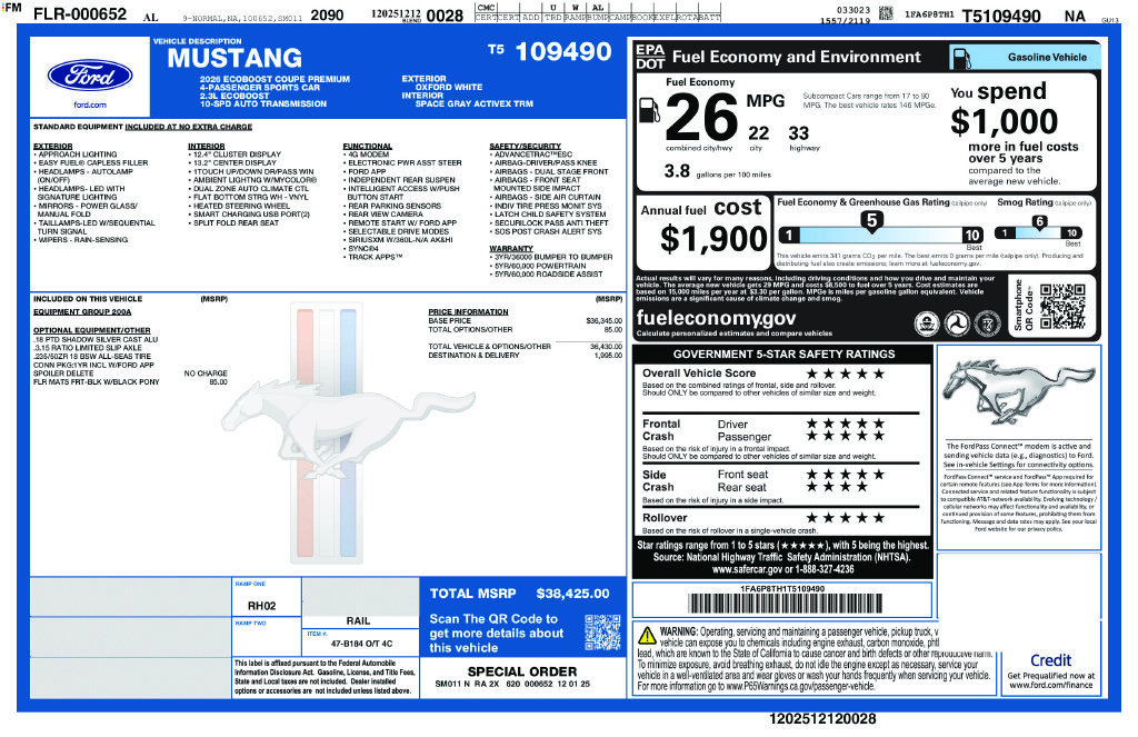 Certified 2026 Ford Mustang Premium RWD image 5
