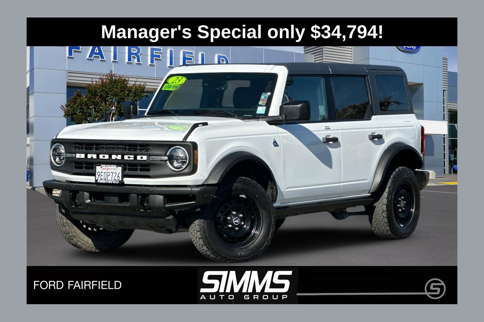 Certified 2023 Ford Bronco Black Diamond