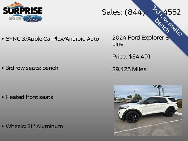 Certified 2024 Ford Explorer ST-Line w/ Class IV Trailer Tow Package RWD image 24