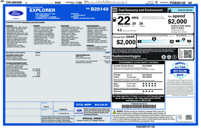 Certified 2023 Ford Explorer XLT w/ Equipment Group 202A AWD/4WD image 36