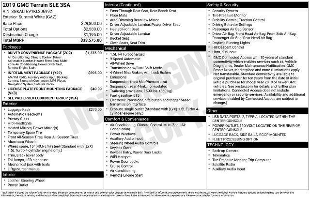 Used 2019 GMC Terrain SLE w/ Driver Convenience Package image 31