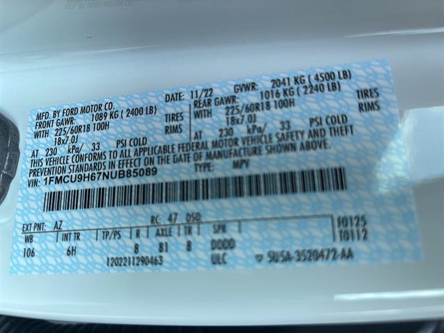Certified 2022 Ford Escape SEL AWD/4WD image 21