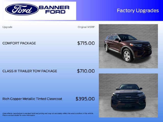 Certified 2020 Ford Explorer XLT w/ Comfort Package RWD image 4