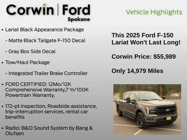Certified 2025 Ford F150 Lariat AWD/4WD image 13
