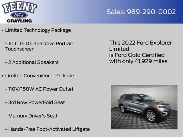 Certified 2022 Ford Explorer Limited AWD/4WD image 14