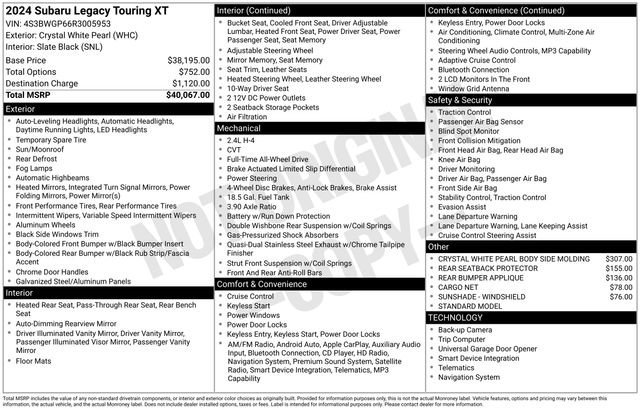 Used 2024 Subaru Legacy Touring XT image 39