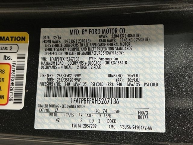 Certified 2017 Ford Mustang GT Premium w/ Equipment Group 401A RWD image 40