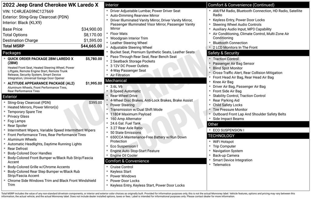 Used 2022 Jeep Grand Cherokee Laredo X RWD image 30
