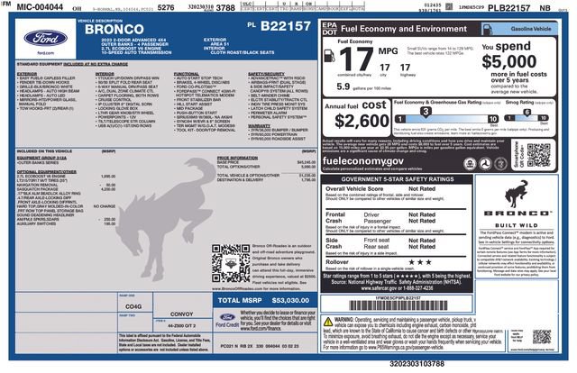 Certified 2023 Ford Bronco Outer Banks w/ Sasquatch Package AWD/4WD image 38