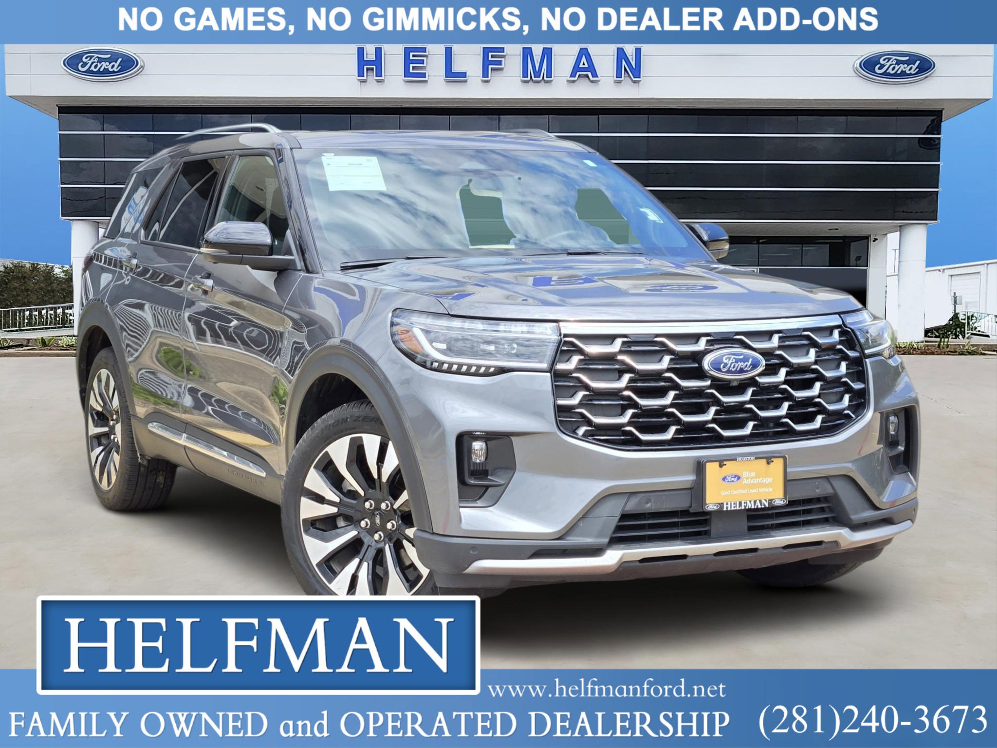Certified 2025 Ford Explorer Platinum w/ LUX Leather Package AWD/4WD image 1