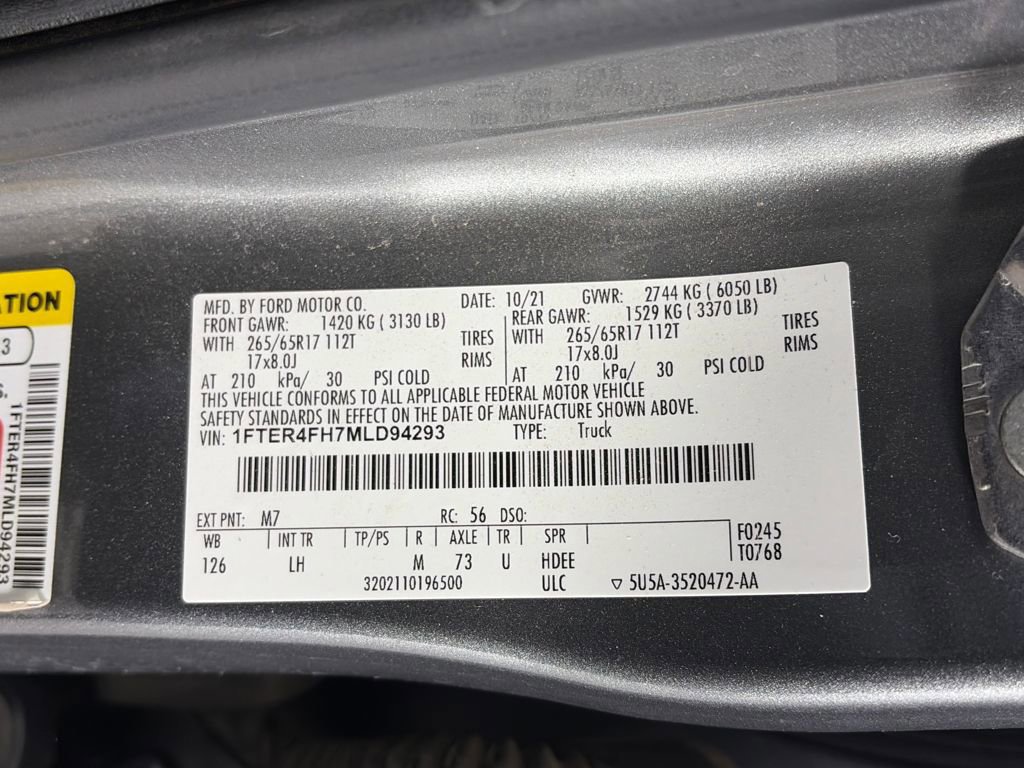 Certified 2021 Ford Ranger XLT w/ Equipment Group 302A High image 9