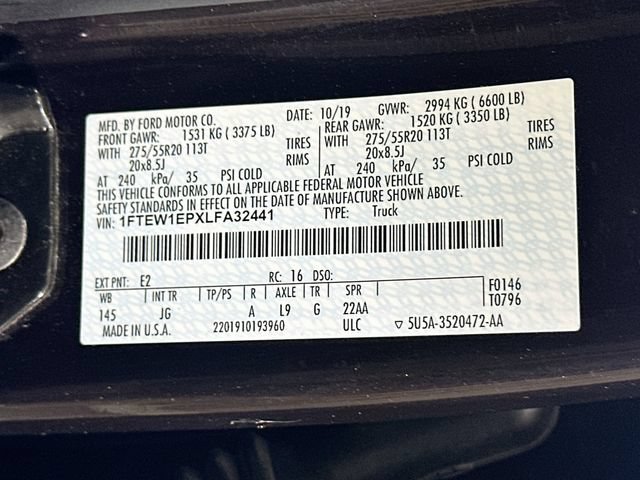 Certified 2020 Ford F150 XL w/ Equipment Group 101A Mid AWD/4WD image 35