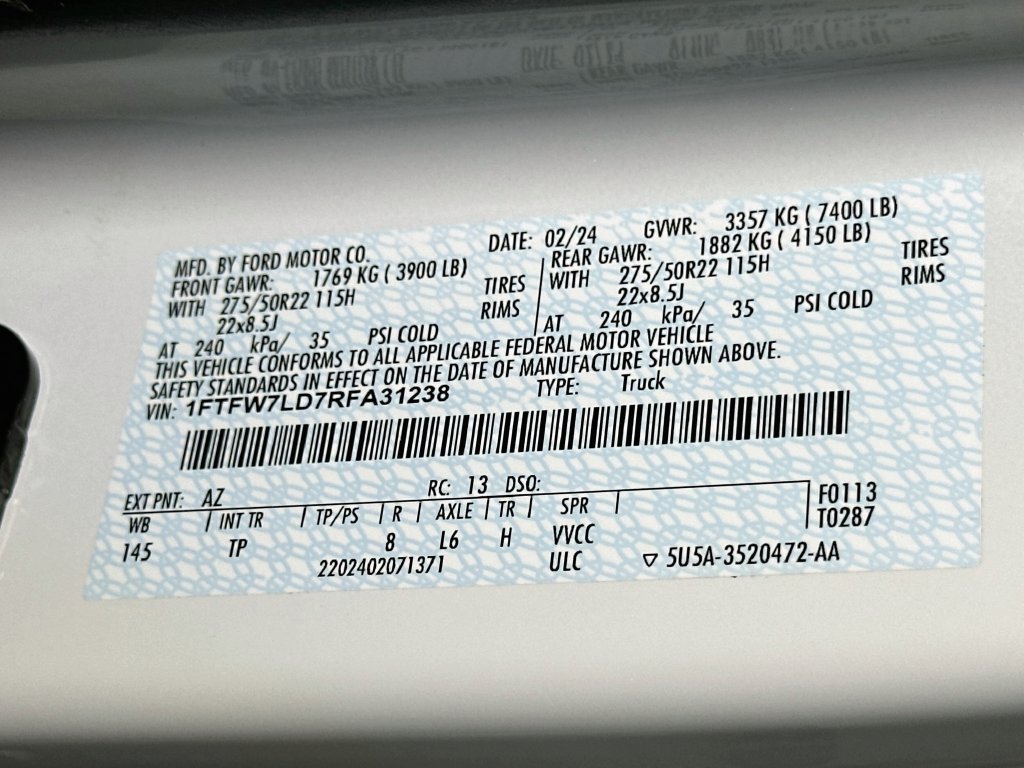 Certified 2024 Ford F150 Platinum w/ Equipment Group 703A Plus AWD/4WD image 14