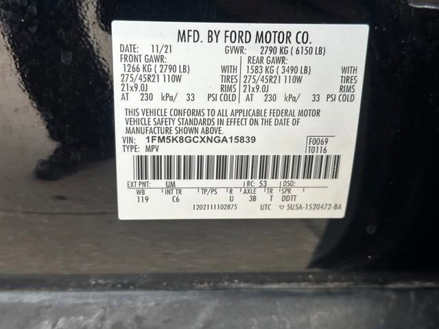 Certified 2022 Ford Explorer ST w/ Equipment Group 401A image 14