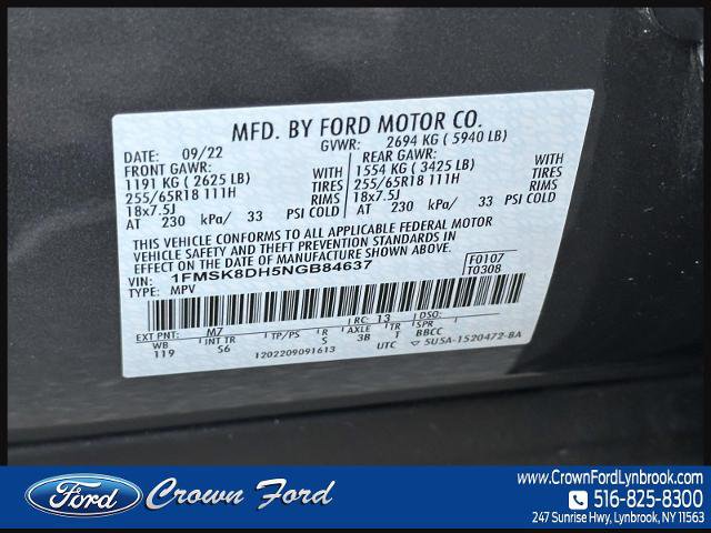 Certified 2022 Ford Explorer XLT w/ Equipment Group 202A AWD/4WD image 19
