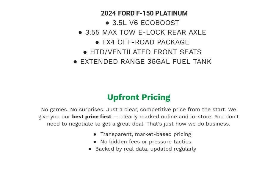 Certified 2024 Ford F150 Platinum w/ FX4 Off-Road Package AWD/4WD image 2
