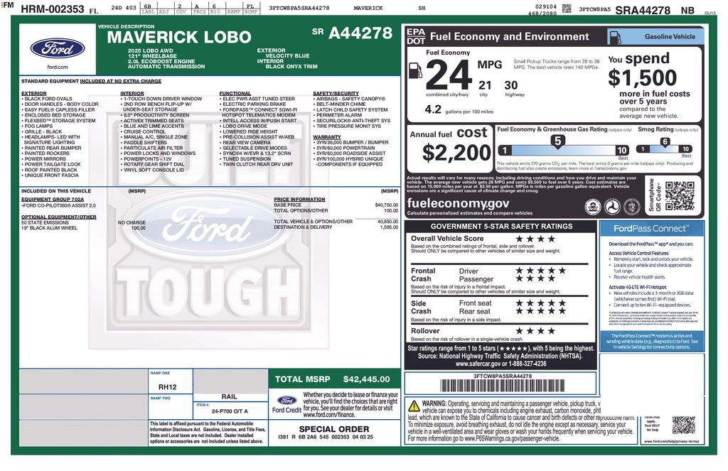 Certified 2025 Ford Maverick Lobo AWD/4WD image 41