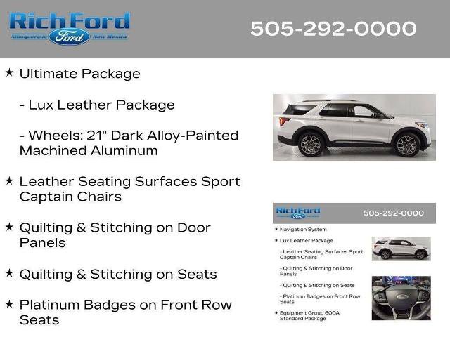 Certified 2025 Ford Explorer Platinum w/ Ultimate Package AWD/4WD image 34