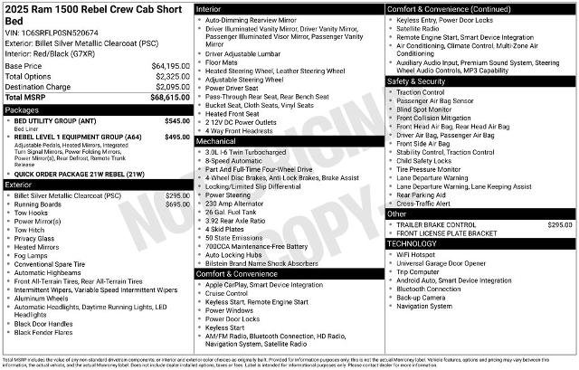 Used 2025 RAM 1500 Rebel w/ Bed Utility Group AWD/4WD image 5