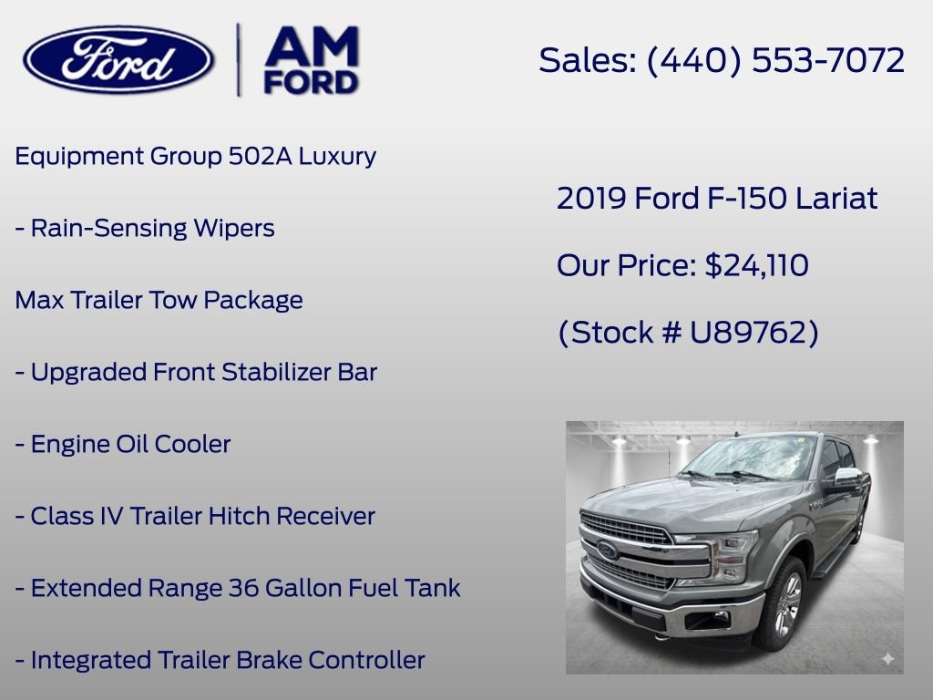 Certified 2019 Ford F150 Lariat w/ Equipment Group 502A Luxury AWD/4WD image 20