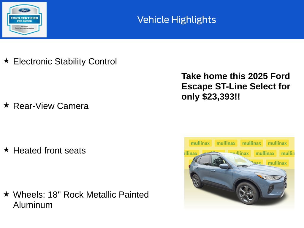 Certified 2025 Ford Escape ST-Line Select AWD/4WD image 19