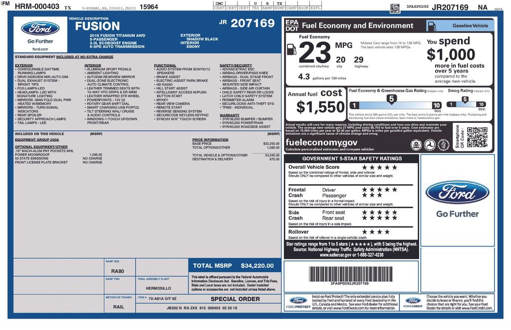 Certified 2018 Ford Fusion Titanium AWD/4WD image 5