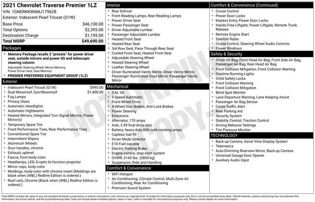Used 2021 Chevrolet Traverse Premier image 29