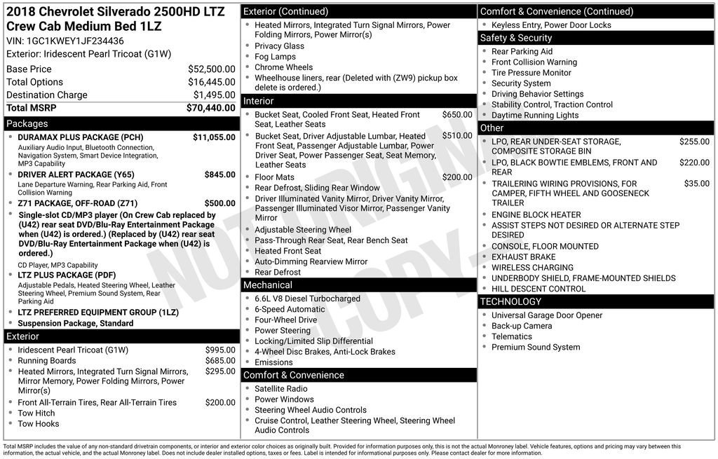 Used 2018 Chevrolet Silverado 2500 LTZ w/ Duramax Plus Package image 39