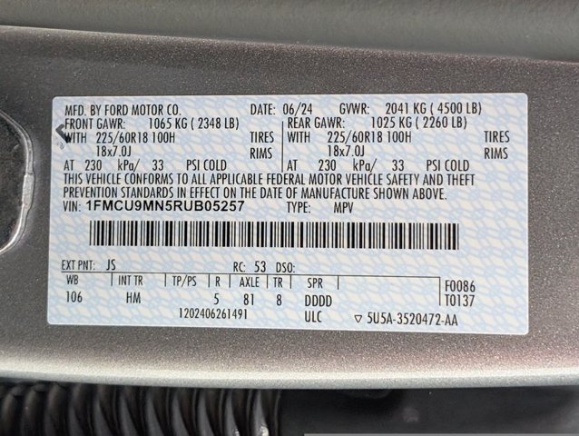 Certified 2024 Ford Escape ST-Line w/ Tech Pack #1 AWD/4WD image 24