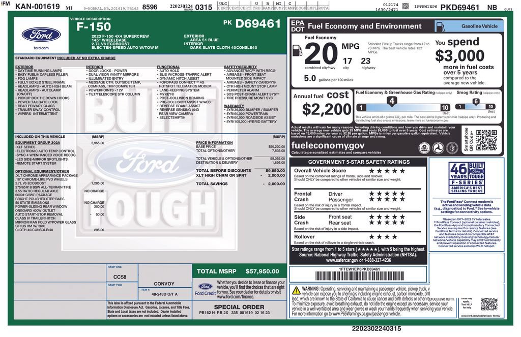 Certified 2023 Ford F150 XLT w/ Equipment Group 302A High AWD/4WD image 12