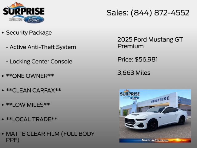 Certified 2025 Ford Mustang GT Premium w/ GT Performance Package RWD image 32