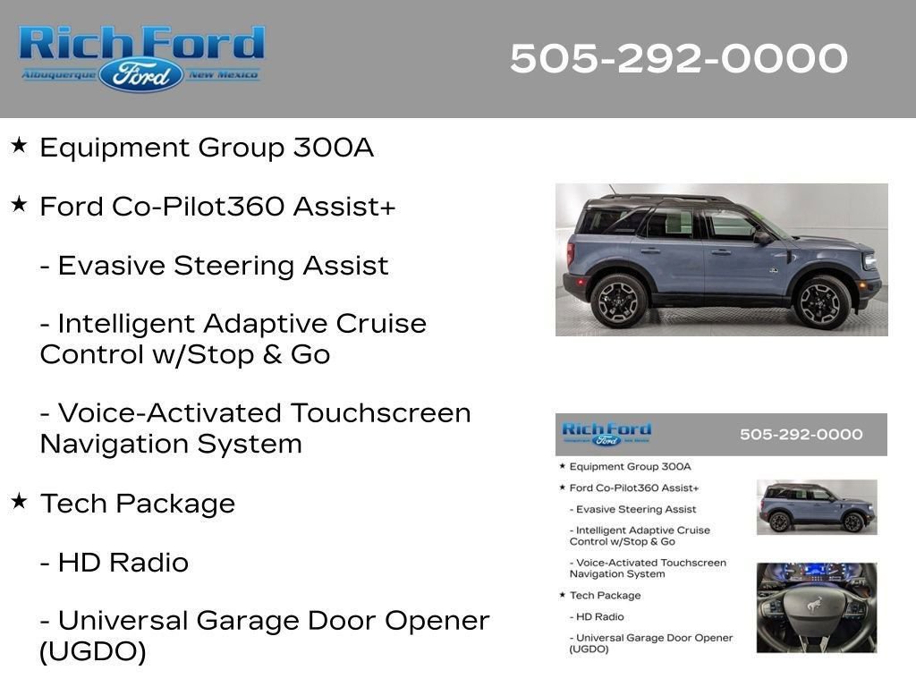 Certified 2024 Ford Bronco Sport Outer Banks w/ Tech Package AWD/4WD image 13
