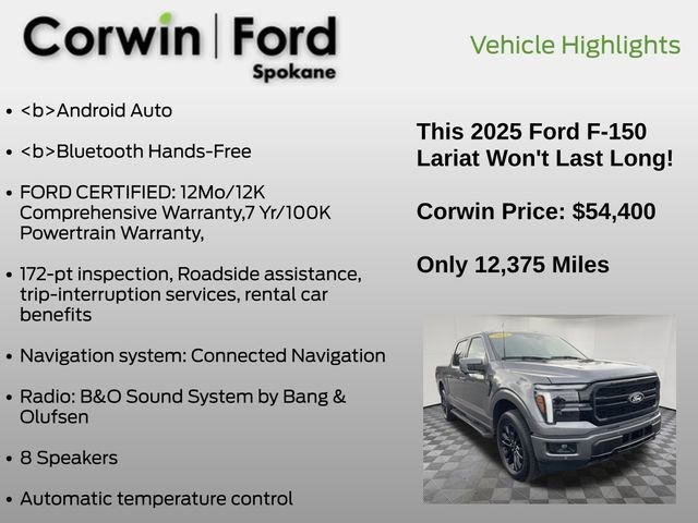 Certified 2025 Ford F150 Lariat image 13