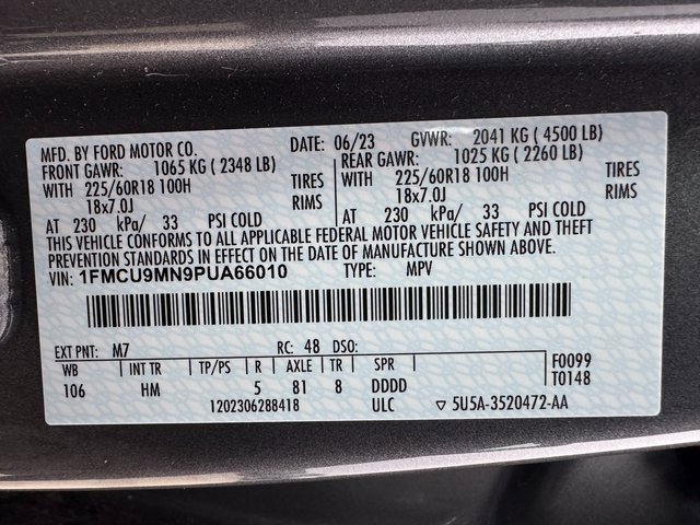 Certified 2023 Ford Escape ST-Line w/ Tech Pack #1 image 9