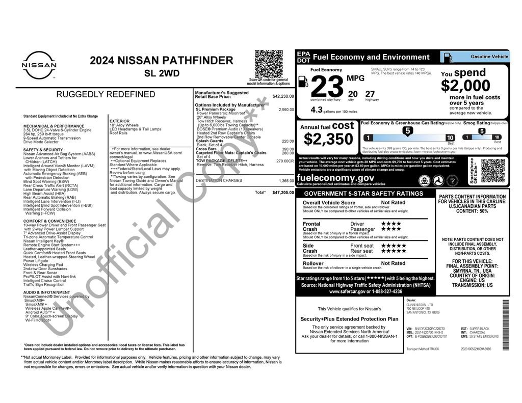 Used 2024 Nissan Pathfinder SL w/ SL Premium Package FWD image 3