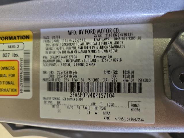 Certified 2019 Ford Fusion SE AWD/4WD image 21