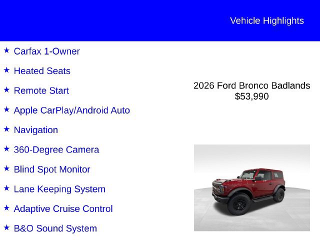 Certified 2026 Ford Bronco Badlands AWD/4WD image 2