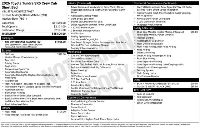 Used 2026 Toyota Tundra SR5 w/ SR5 Convenience Package AWD/4WD image 32