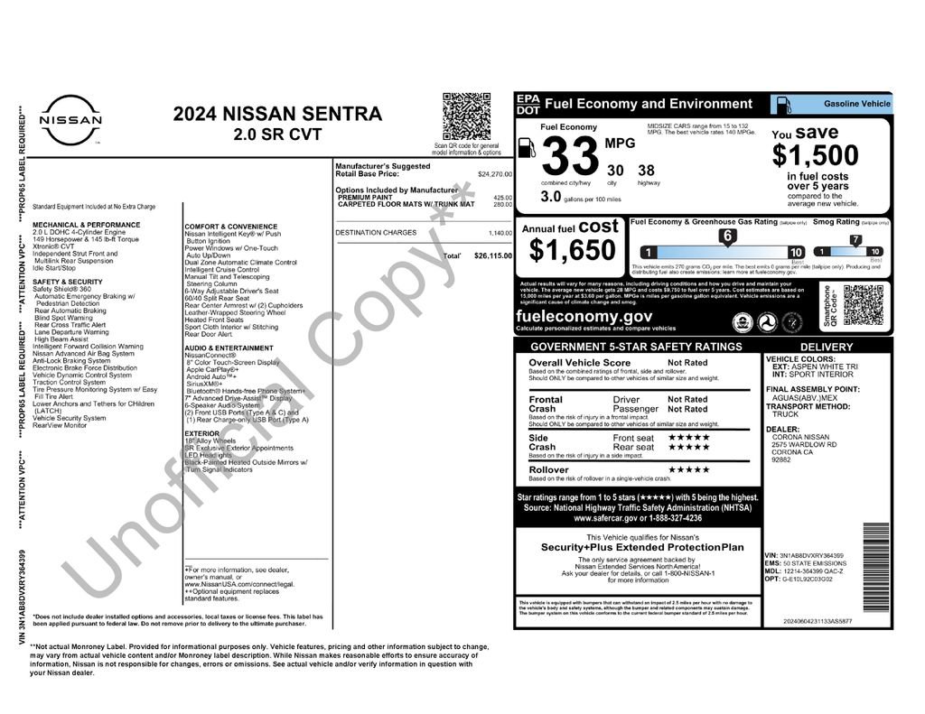 Used 2024 Nissan Sentra SR FWD image 3