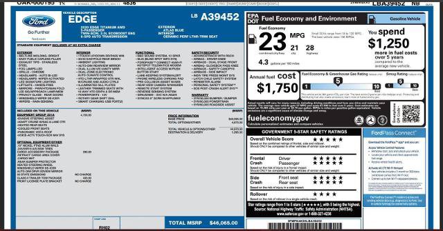 Certified 2020 Ford Edge Titanium w/ Equipment Group 301A AWD/4WD image 4