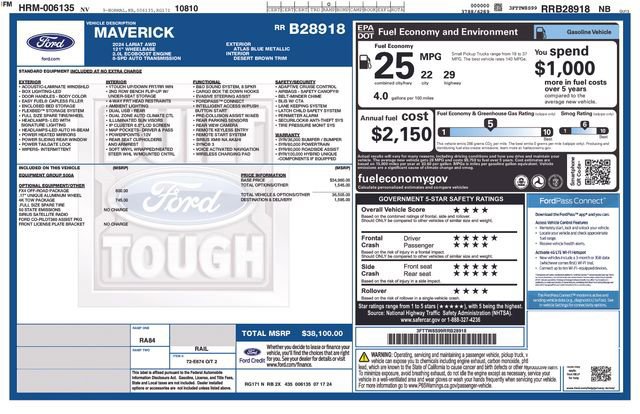 Certified 2024 Ford Maverick Lariat w/ FX4 Off-Road Package image 37