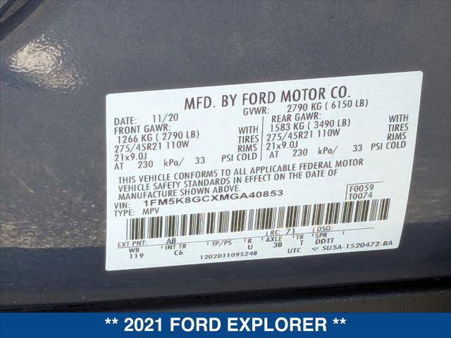 Certified 2021 Ford Explorer ST w/ Equipment Group 401A image 22