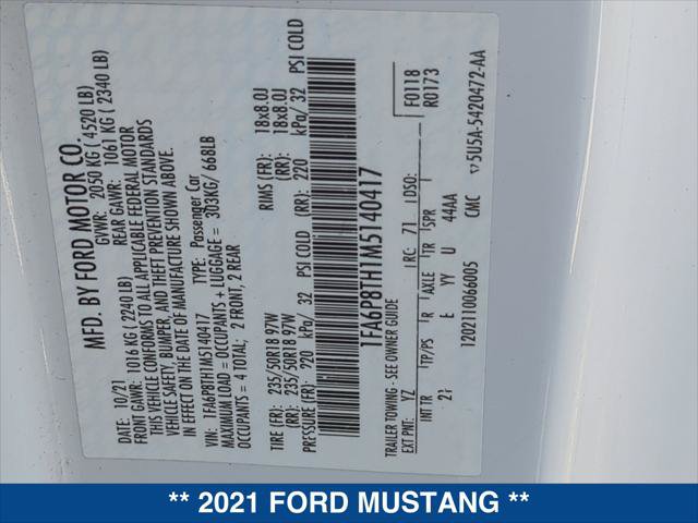 Certified 2021 Ford Mustang Coupe w/ Equipment Group 101A RWD image 22