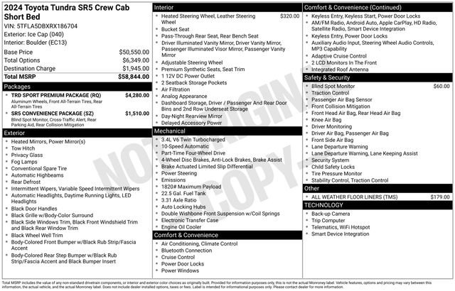 Used 2024 Toyota Tundra SR5 w/ TRD Sport Premium Package AWD/4WD image 16