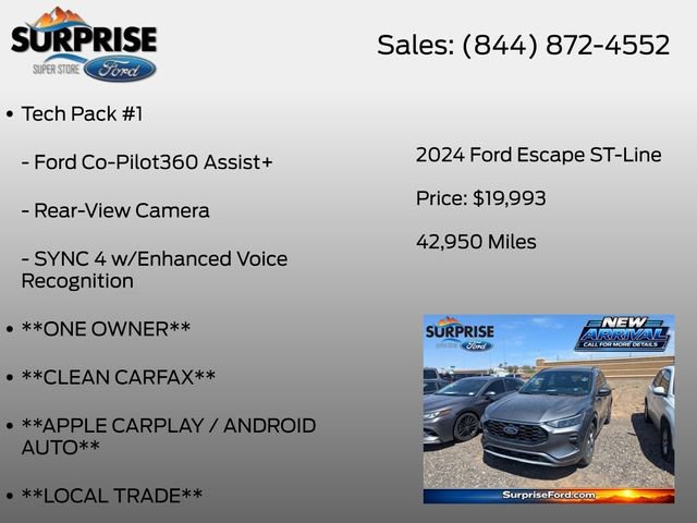 Certified 2024 Ford Escape ST-Line w/ Tech Pack #1 FWD image 7