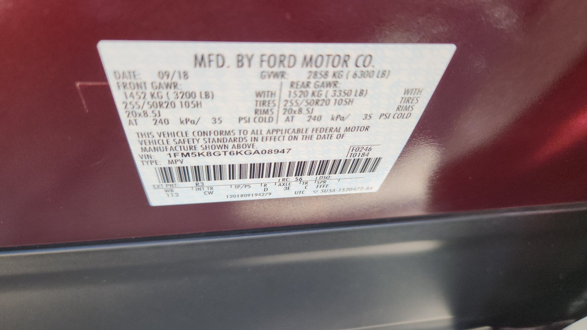 Certified 2019 Ford Explorer Sport w/ Equipment Group 401A AWD/4WD image 16
