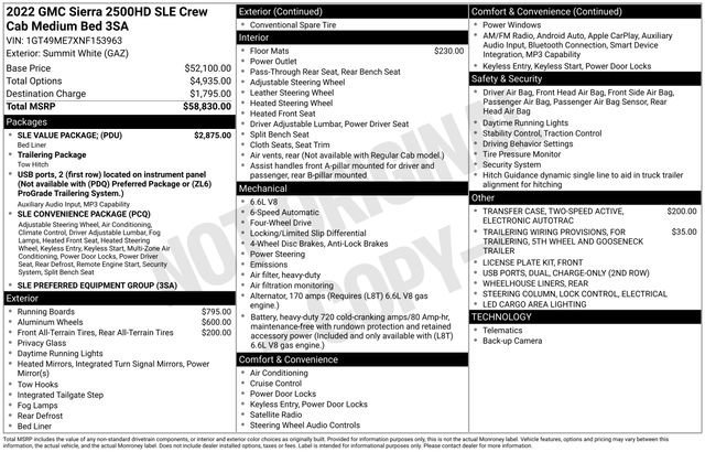 Used 2022 GMC Sierra 2500 SLE w/ SLE Value Package; image 35