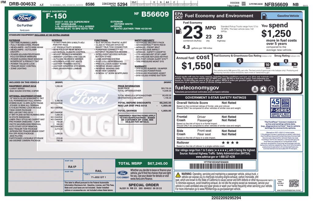 Certified 2022 Ford F150 Lariat w/ Max Trailer Tow Package AWD/4WD image 40